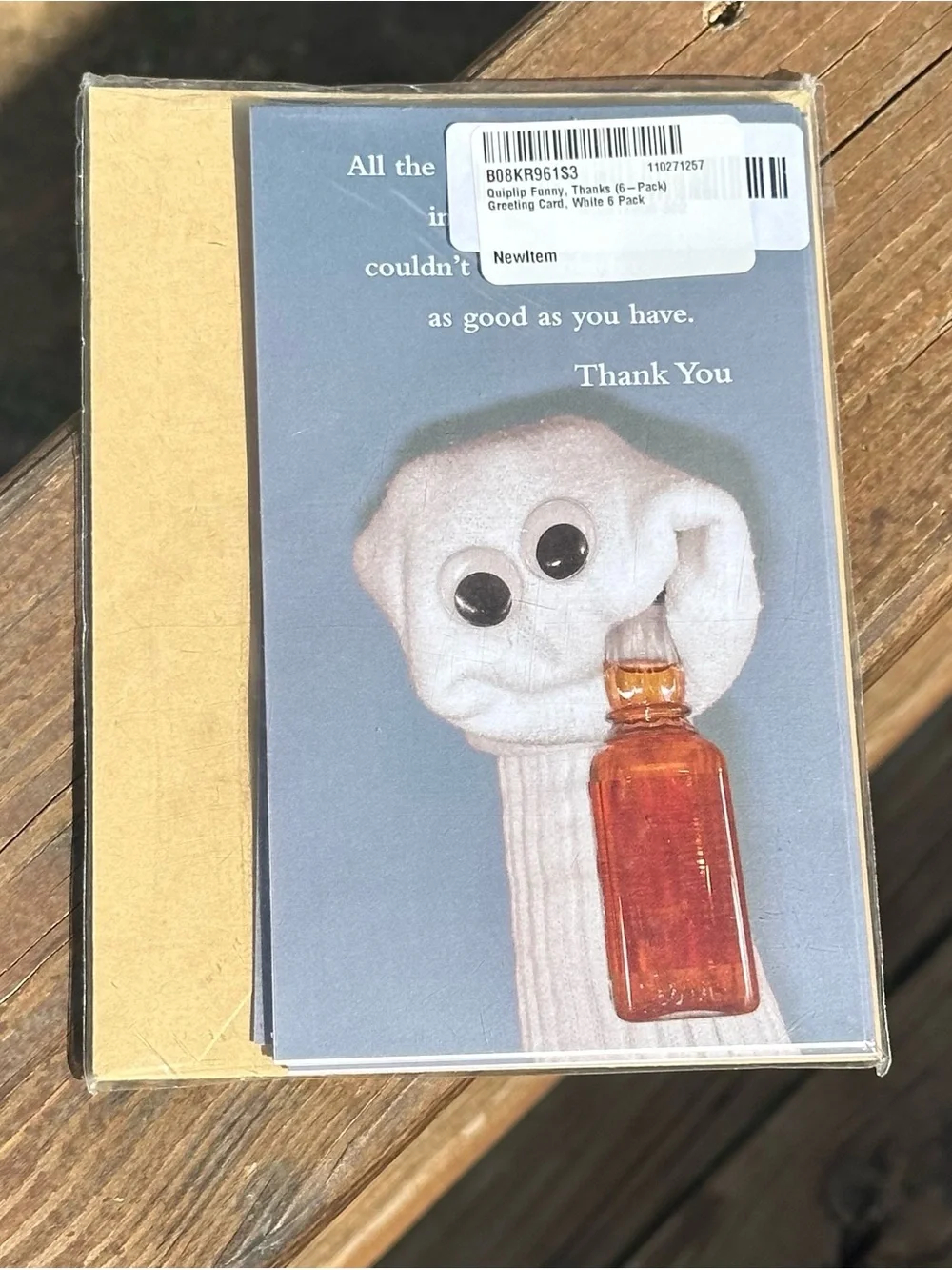 Quiplip Sock 'EMS Funny Thank You Cards - Set of 6